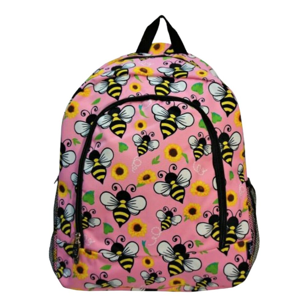 Pink Bumble Bee and Sunflower Backpack & Lunch Box
